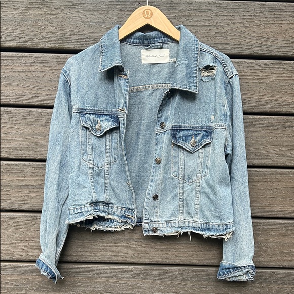 Mustard Seed Light Blue Distressed Jean Jacket - Picture 1 of 1